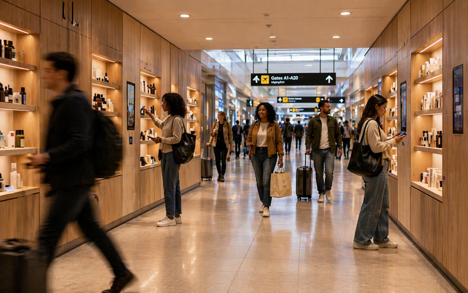 Calm modern retail interior